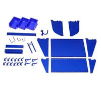 Wall Control Kit d'accessoires pour poste de travail - Panneau perforé et planche à outils fendue - Bleu