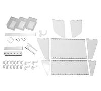Wall Control Kit d'accessoires pour Poste de Travail - Panneau perforé et Plateau à Outils à Fente - Blanc