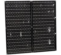 Wall Control Kit de rangement et d'organisation de panneaux perforés pour casseroles et poêles avec panneau perforé noir et accessoires blancs