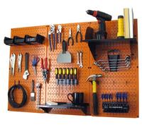 Wall Control Kit de rangement pour outils standard en métal avec planche à outils orange et accessoires noirs 1,2 m