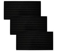 Wall Control Lot de 3 panneaux muraux horizontaux en métal noir 40,6 cm de haut x 81,3 cm de large pour rangement d'outils de maison et de garage (panneau perforé)