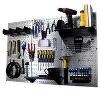 Wall Control Organisateur en panneau perforé de 1,2 m Kit de rangement pour outils standard en métal avec planche à outils galvanisée et accessoires noirs