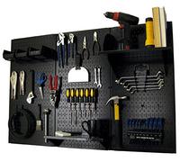Wall Control Organisateur en panneau perforé de 1,2 m Kit de rangement pour outils standard en métal avec planche à outils noire et accessoires noirs