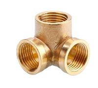Wall Corner 3 Ways Brass Pipe fitting Connector 1/2" BSP Equal Female Thread for water pipe