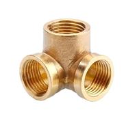 Wall Corner 3 Ways Brass Pipe fitting Connector 1/2" BSP Equal Female Thread for water pipe YZWRWRMKTB