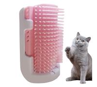 Wall Corner Cat Massage Comb, Grooming Cat Corner Grooming Tool, Wall Mounted Cat Groomer for All Hair Types, Corner Cats Grooming Brush 5.31x4.13x1.97" for Cats (Pink, Gray)