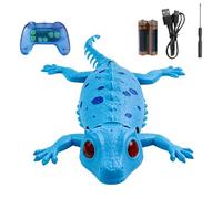 Wall Crawler Gecko - Vacuum Suction Technology, 360-Degree Stunt Rotation | 2-Mode Remote Control Rechargeable Light Up Robot Toy for Kids, Boys, Girls, Preschoolers, Kindergarten, Birthday, Blue