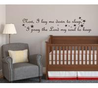Wall Decor Plus More Now I Lay Me Down to Sleep Art Sticker mural pour chambre d'enfant Marron chocolat 44 l x 10 h