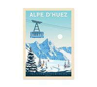WALL EDITIONS Art-Poster - Alpe d'Huez - Olahoop Travel Posters - Format : 50 x 70 cm