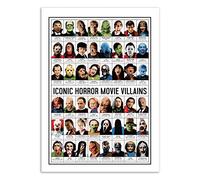 WALL EDITIONS Art-Poster - Iconic Horror Movies Villains - Olivier Bourdereau - Format : 50 x 70 cm