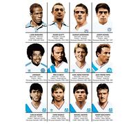 WALL EDITIONS Art-Poster - Légendes de l'Olympique de Marseille - Olivier Bourdereau - Format : 50 x 70 cm