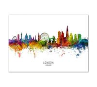 WALL EDITIONS Art-Poster - London England Skyline (Colored Version) - Michael Tompsett - Format : 50 x 70 cm