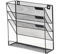 Wall File Organizer - 4 Tier Storage Rack, Space Saving Mail Paper Organizer, Multifunctional Folder Holder, Durable Metal Hanging Rack | Office Home School Document