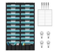 Wall File Organizer, File Organizer Wall Mount Pockets, Oxford Chart With 20 Pockets For School Classroom Door Entryway Dorm Apartment Document Letter Bill