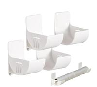 Wall Foil Organizer Rack - 4X Adhesive Storage Holder | Cabinet Side Mount No Drill Design, Space Saving Stand for Wrap Rolls, Garbage Bags, Kitchen Organization, Easy Install, Secure Hold, Dining