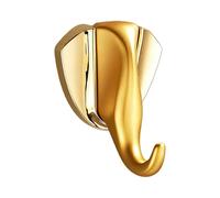 Wall Hanger - Gold Elephant Head Hook, Decorative Wall Mounted Hook for Hats, Coats, Towels, Bags, Backpacks, Keys, and Wreaths, Elephant Head Hanger for Bathroom, Kitchen, Closet, Entryway, Office