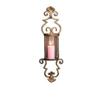 Wall Hanging Iron Holder Candle Gold Retro Wall Candle Holders Nordic Candlestick Wedding Bougeoir Tea Light Holder (Color : B) (A)