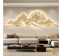 Wall Hanging Sculpture Painting with LED Light,Plug-in Power Supply Wall Art Decor,3D Wall Hanging Mural for Bedroom,Sculptural Mountain Wall Decor,for Bedroom Living Room(C,L*H120*40cm/47*16in)