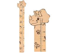 Wall Height Chart - Height Growth Graphics | Wooden Wall Ruler Decor for Baby Girls Boys Kids Bedroom Nursery School Measure Stature Animal Cartoon Measurement for Measuring Record Ruler
