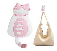 Wall Hooks - Coat Hooks - Adhesive Key Holder For Walls - Door Coat Hanger, Utility Kitchen Accessories, Towel Hanger, Decorative Wall Hook For Living Room, Bedroom, Bathroom, Hallway, Pink reverse