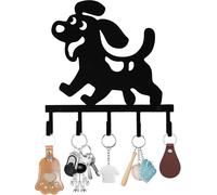 Wall Key Ring,Wall Key Holder,Black Multifunctional Wall Key Ring,Metal Wall Key Ring,With 5 Key Hooks,Suitable For Bedrooms,Entrances,Garages (Dogs/Left)