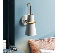 Wall Lamp Creative Luminary Firm Safety Thicken Iron Baseiron Lampshade No Assembly Required E27 Wall Sconces (Lampshade Color : Blue No Bulb) (White No Bulb)