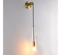 Wall Lamp, Glass Wall Mount Light Postmodern Wall Sconce Indoor Wall Lamp in Gold Finish, Living Room Decor Lighting Fixture, Bedroom Bedside Hallway Decor Wall Sconces