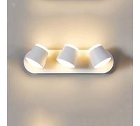 Wall Light Indoor LED 24W 3000K Warm White Modern Rotatable Aluminum Wall Lamp Decorative Wall Sconce Lamp for Living Room Bedroom Hallway Corridor Stairs Hall, White