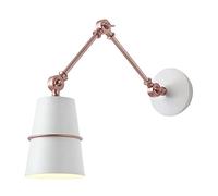 Wall Light Indoor LED 4W Adjustable Swing Long Arm Metal Wall Lamp 3000K Warm White Retro Vintage Industrial Wall Sconce, for Living Room Bedroom Hallway Corridor Stairs Hall, White