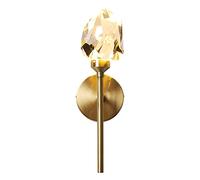 Wall Light Indoor LED 5W Modern Crystal Glass Wall Lamp 3 Color Temperature Adjustable Dimmer Brass Wall Sconce, for Living Room Bedroom Hallway Corridor Stairs Hall, Golden