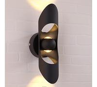 Wall Light Indoor LED 6W 3000K Warm White Modern Aluminum Up Down Wall Lamp Decorative Wall Sconce Lamp for Living Room Bedroom Hallway Corridor Stairs Hall, Black