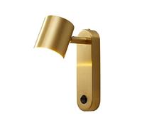 Wall Light Indoor LED 7W 3 Color Temperature Adjustable Brass Wall Lamp Rotatable Modern Decorative Wall Sconce, for Living Room Bedroom Hallway Corridor Stairs Hall, Gold
