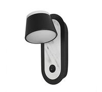 Wall Light Indoor LED 7W 3000K Warm White Modern 340° Rotatable Aluminum Wall Lamp Decorative Wall Sconce Lamp for Living Room Bedroom Hallway Corridor Stairs Hall, Black