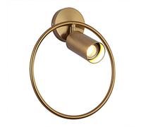 Wall Light Indoor LED 7W Modern 180°Rotatable Metal Wall Lamp 3000K Warm White Wall Sconce, for Living Room Bedroom Hallway Corridor Stairs Hall, Golden, Socket: E27
