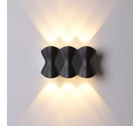 Wall Light, Wall Lamp, LED Indoor, Wall Sconce Lighting Spot Light Night Lamp, Up and Down Wall Lamp Warm White LED Sconce for Living Room,Bedroom,Hallway (Black, B)
