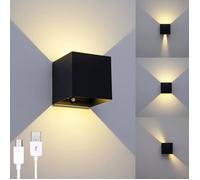 Wall Light with Motion Sensor USB Rechargeable Wall Lamp Wireless LED 3600 mAh Battery Wall Light Up and Down Magnetic Interior