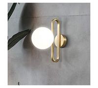Wall Lights Nordic Glass Ball Bedside Wall Lamp Fashion Retro Brass Molecule Design Kitchen Foyer Study Decorative Led Indoor Lighting (Color Temperature : Warm White Lampshade Color : Big size) (B