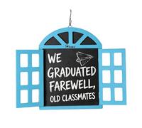 Wall Message Sign - Notice Display Panel, Rewritable Chalk for Instruction, Vintage Wooden Frame with Mounting Hardware, Classroom Supplies, Aesthetic Blackboard for Bistro Boutique