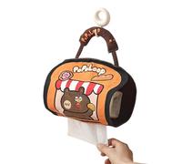 Wall Mount Cute Bag with Handle - Tissue Holder, Napkin Case for Office Dorm, Fabric Decorative Box with Portable Design, Living Space Accent, Cartoon Cover for Bedroom Bathroom Kitchen Car Camping