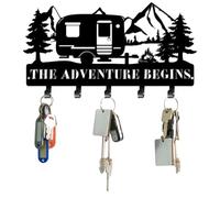 Wall Mount Decorative keyHolder - Black keyHooks Mounted Hanger Rack, Living Room Kitchen Bathroom Bedroom Wall | Foyer Organization Solution, Garage Entry Storage for Family Message Center