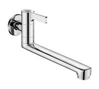 Wall Mount Faucet, Rotating Kitchen Tap, Flexible Water Sprayer
