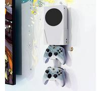 Wall Mount for Xbox Series S-All Metal Vertical Hanging on Wall Near Or Behind TV Left/Right,Wall Mount Kit with Detachable Controller Holder