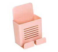 Wall Mount Phone Holder - Punch Free Adhesive Storage Box, Phone Charging Stand | Multifunction Wall Organizer Storage System, Large Capacity Bathroom Accessory Arrangement Solution for Makeup Brushes