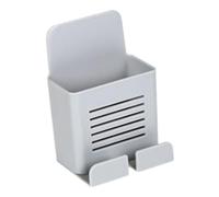 Wall Mount Phone Holder - Punch Free Adhesive Storage Box, Phone Charging Stand | Multifunction Wall Organizer Storage System, Large Capacity Bathroom Accessory Arrangement Solution for Makeup Brushes