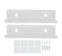 Wall Mount Record Storage Shelf, Acrylic Album Record Holder Display, Floating Record Shelf with Screws and Adhesive for Bedroom Living Room Office, Clear Shatterproof Acryli (Transparente)