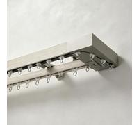 Wall Mount Smooth glide Double Curtain Rail Track with Roller Bracket | Modular Track,Sag-resistant,Room Divider,Apartment,Rental,Office Partition,Complete Track Kit(White Pine,5.2m(17.1ft))