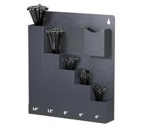 Wall Mount Tie Holder, Wire Organizer Storage Rack, 11.81x13.78 inch Multi Pocket System with Easy Access Design, Oxford Fabric Build, Workshop Utility Style Accessory, Garage Use