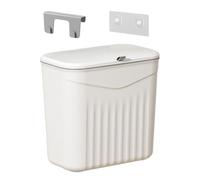 Wall Mount Trash Can, Compact Garbage Bin, Kitchen Waste Container, Lid Design Space Saving Slim Profile for Bathroom, Dorm, Rv, Pantry, Laundry, 10.24x9.25x6.3 Inches