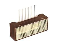Wall Mount Wifi Storage Box Hider, Router Cable Management Box Shelf Cord Cover Rattan Organizer for Storage of Wires, Routers，Vintage