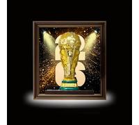 Wall-Mountable Display Frame for Lego 43020 FIFA World Cup Trophy Set (NO MONDLE) (Style A - with Light)
